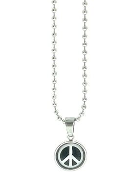 Peace Sign Necklace Silver Boho Hippie Jewelry Festival Pendant Charm, Retro 70s